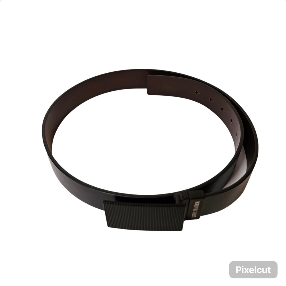 Steve Madden reversible black and brown genuine leather 1.25" belt size 34